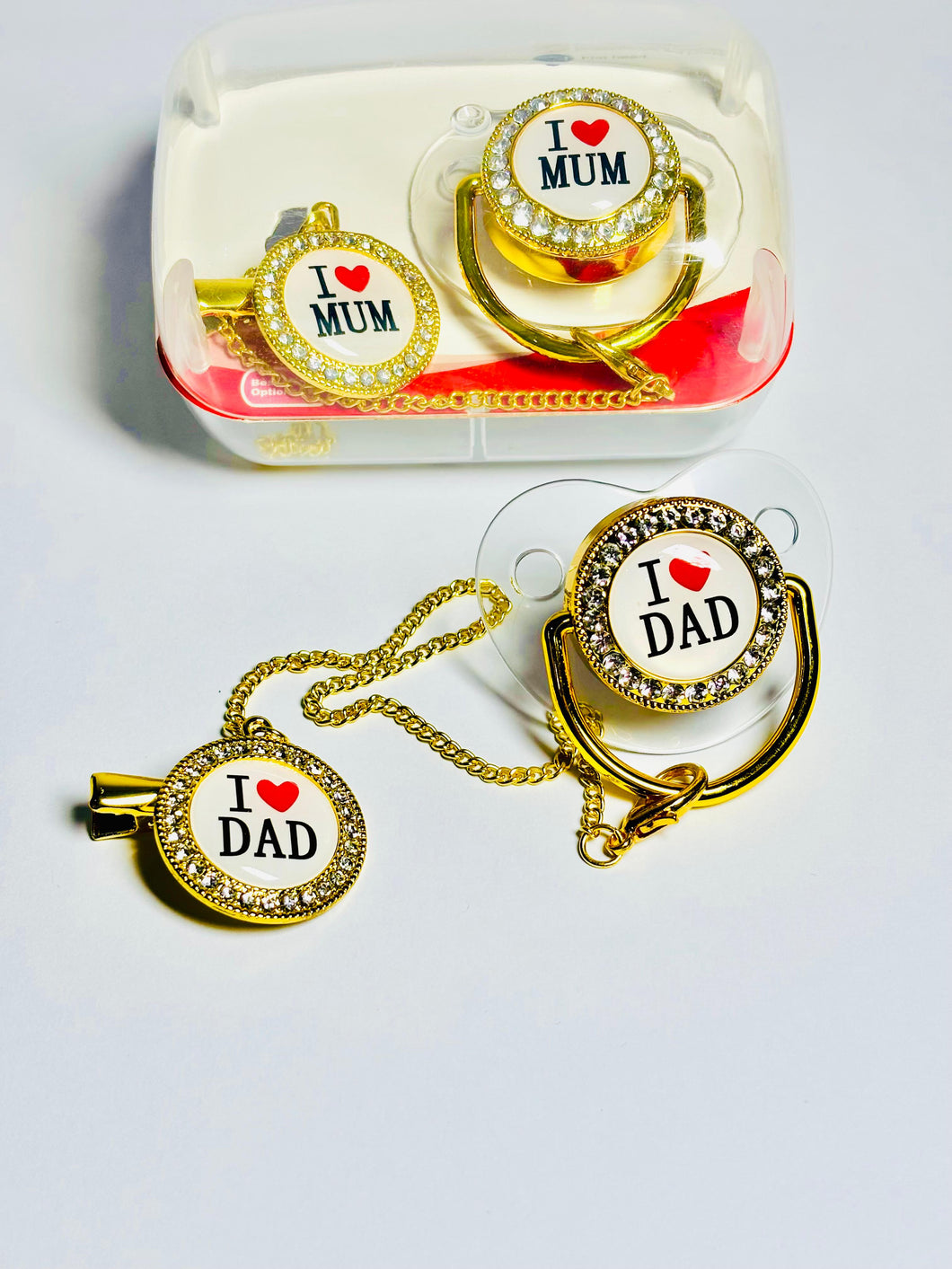 Luxury Baby Pacifier with Chain Clip – I ❤ Dad Design