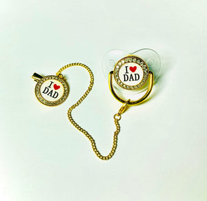 Luxury Baby Pacifier with Chain Clip – I ❤ Dad Design